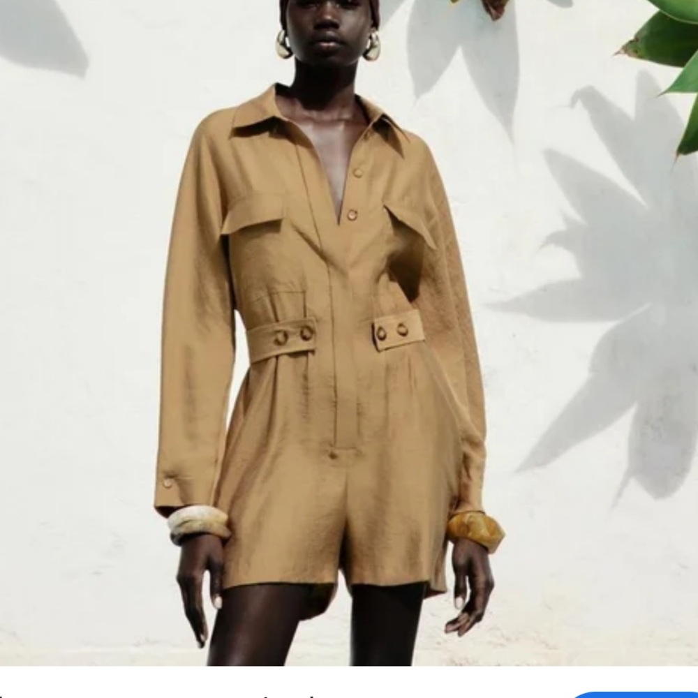 Zara Collared Romper in Size Small